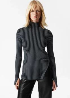 Cheap & Other Stories Asymmetric Rib-Knit Top