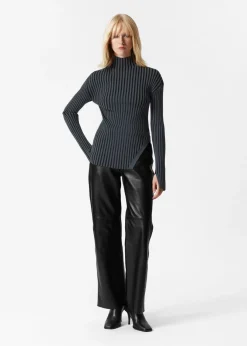 Cheap & Other Stories Asymmetric Rib-Knit Top