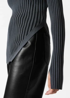Cheap & Other Stories Asymmetric Rib-Knit Top