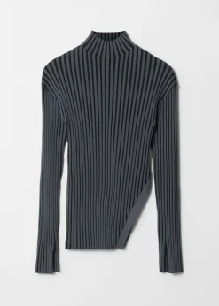 Cheap & Other Stories Asymmetric Rib-Knit Top