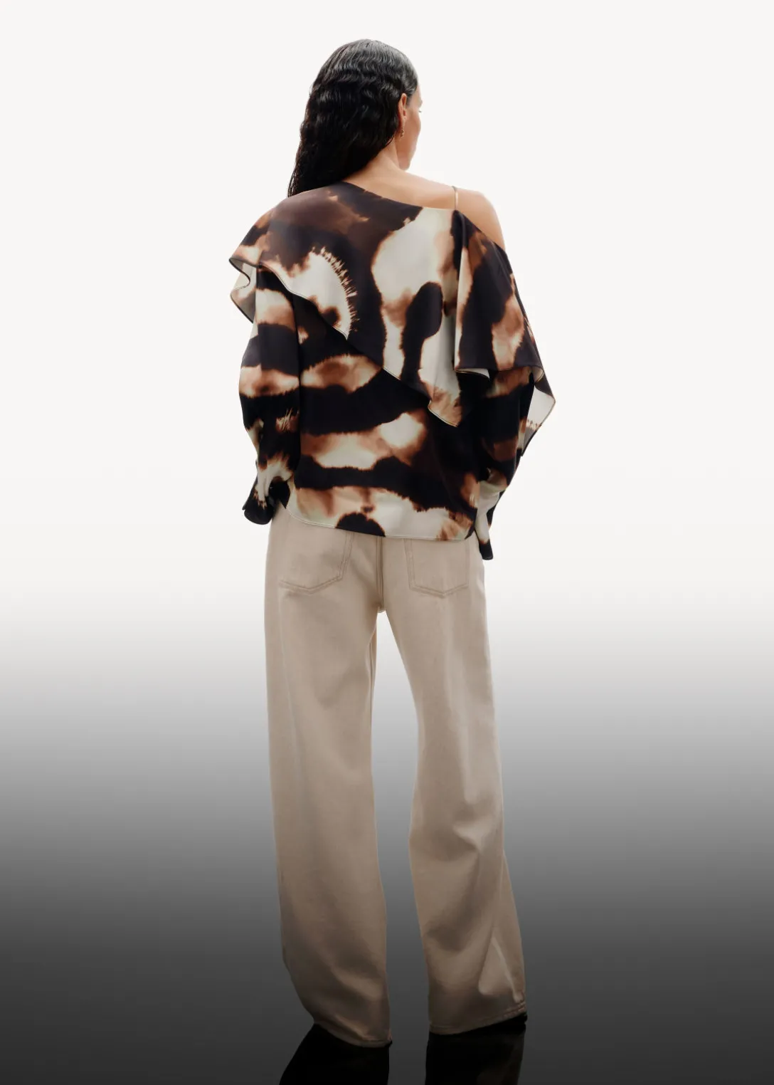 Best Sale & Other Stories Asymmetric Satin Blouse Brown