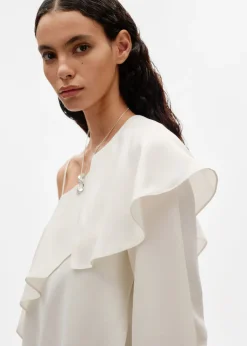 Fashion & Other Stories Asymmetric Silk Top White