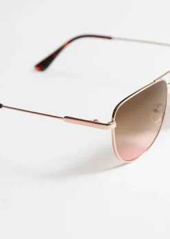 Discount & Other Stories Aviator Sunglasses Brown