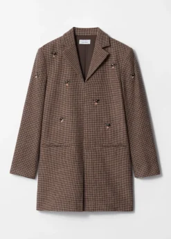 Sale & Other Stories Bee-Embroidered Blazer Mini Dress Brown Tweed