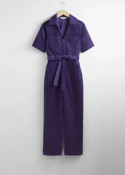 Hot & Other Stories Belted Corduroy Jumpsuit