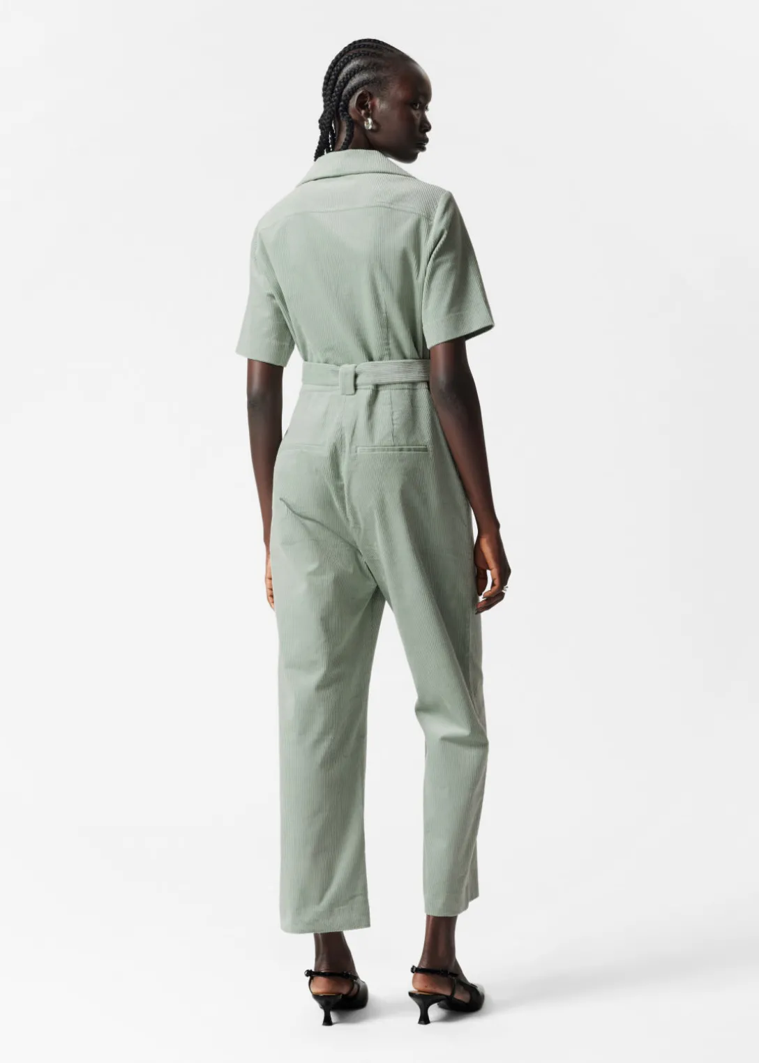 Hot & Other Stories Belted Corduroy Jumpsuit