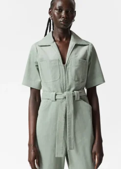 Hot & Other Stories Belted Corduroy Jumpsuit