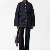 Outlet & Other Stories Belted Oversized Denim Jacket Blue