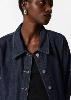 Outlet & Other Stories Belted Oversized Denim Jacket Blue