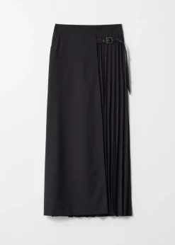 Clearance & Other Stories Belted Pleated Maxi Skirt Black