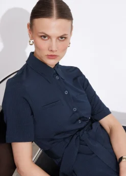 Cheap & Other Stories Belted Short Sleeve Jumpsuit