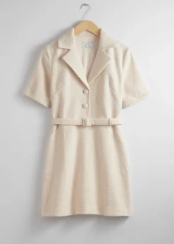 Online & Other Stories Belted Tweed Mini Dress