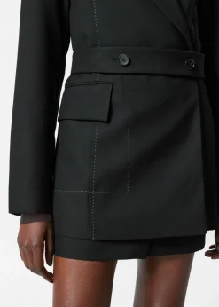 Outlet & Other Stories Belted Wool-Blend Blazer Black