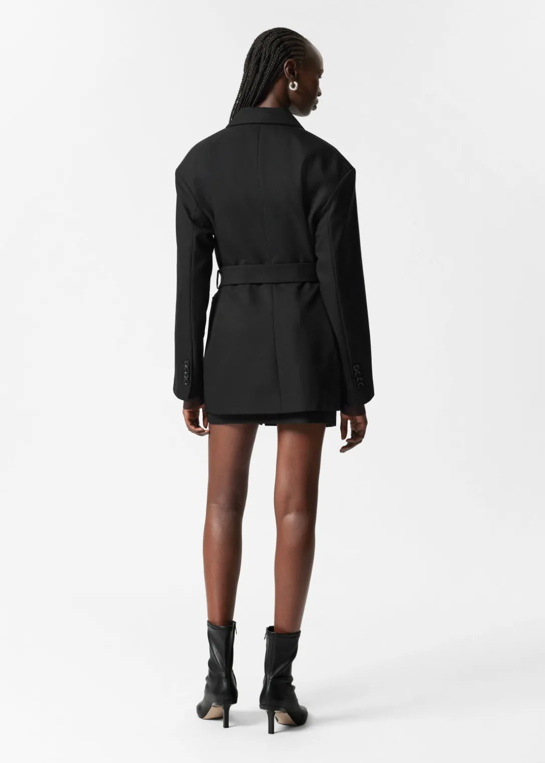 Outlet & Other Stories Belted Wool-Blend Blazer Black