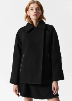 Best & Other Stories Biker Wool Jacket Black
