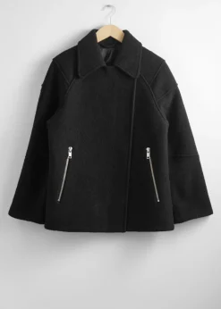 Best & Other Stories Biker Wool Jacket Black