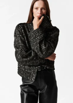 Best & Other Stories Boxy Tweed Jacket Black Tweed