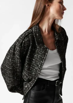 Best & Other Stories Boxy Tweed Jacket Black Tweed