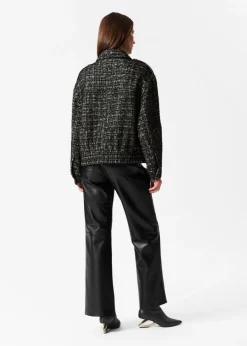 Best & Other Stories Boxy Tweed Jacket Black Tweed