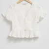 New & Other Stories Broderie Anglaise Frilled Blouse White