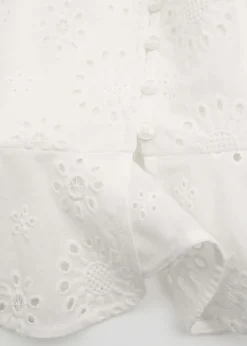 New & Other Stories Broderie Anglaise Frilled Blouse White
