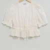 Online & Other Stories Broderie Anglaise Puff Sleeve Blouse