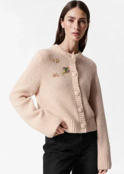 Flash Sale & Other Stories Brooch-Detailed Cardigan Beige