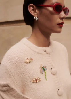 Flash Sale & Other Stories Brooch-Detailed Cardigan Beige