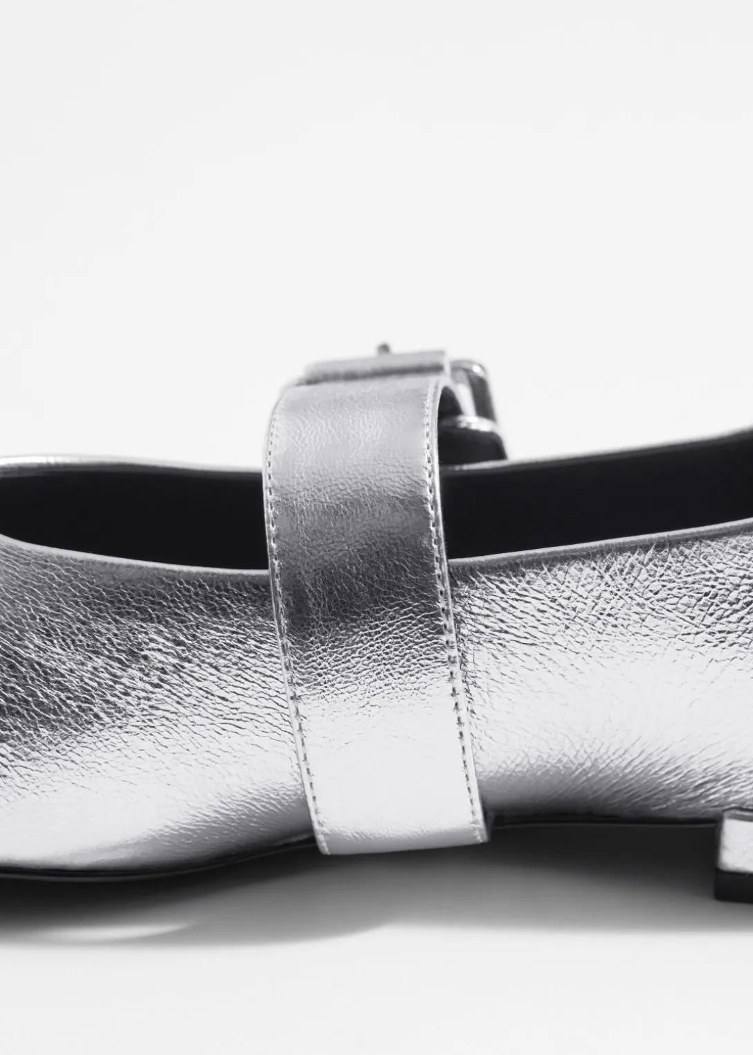 Store & Other Stories Buckled Leather Ballerinas