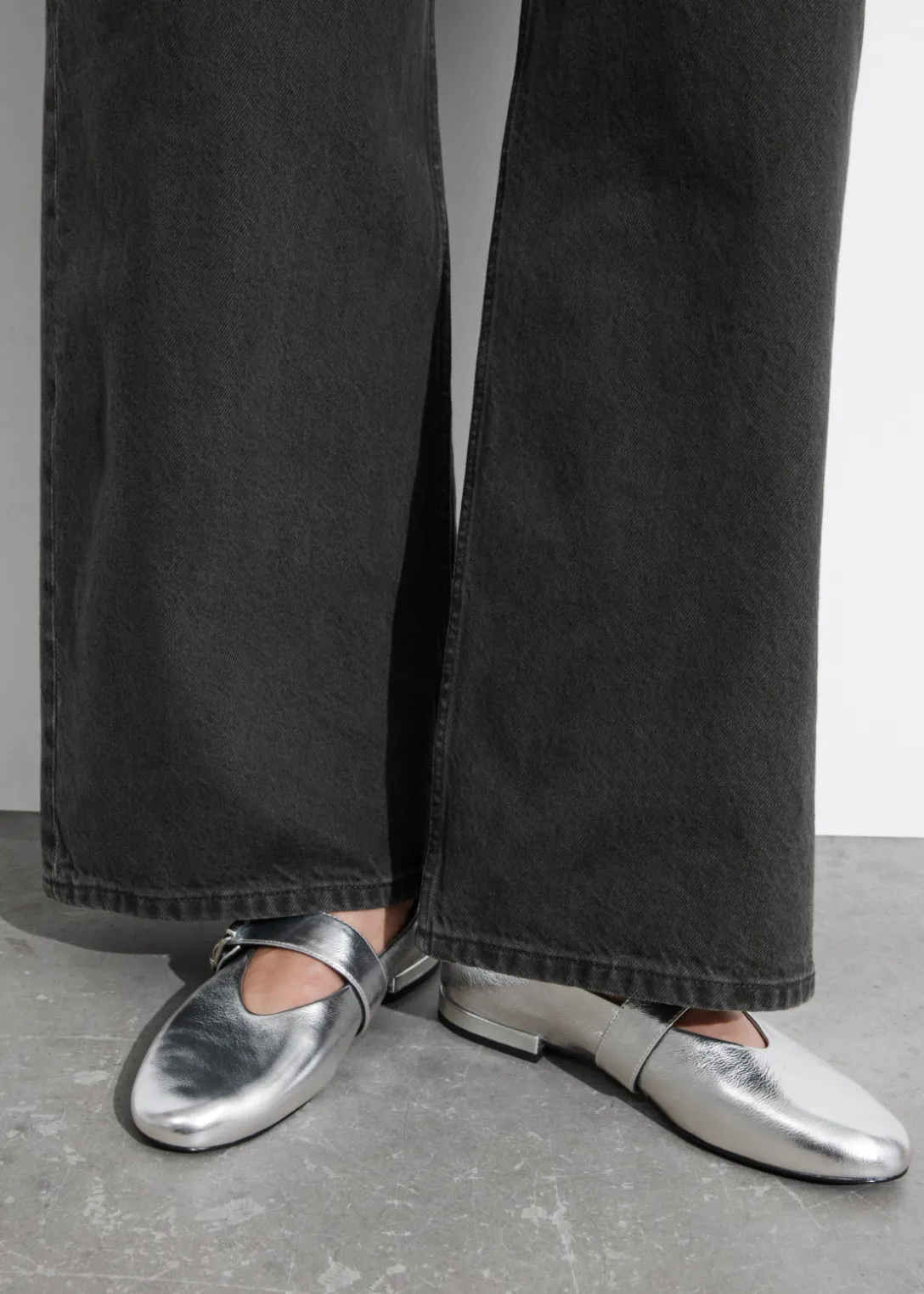 Store & Other Stories Buckled Leather Ballerinas