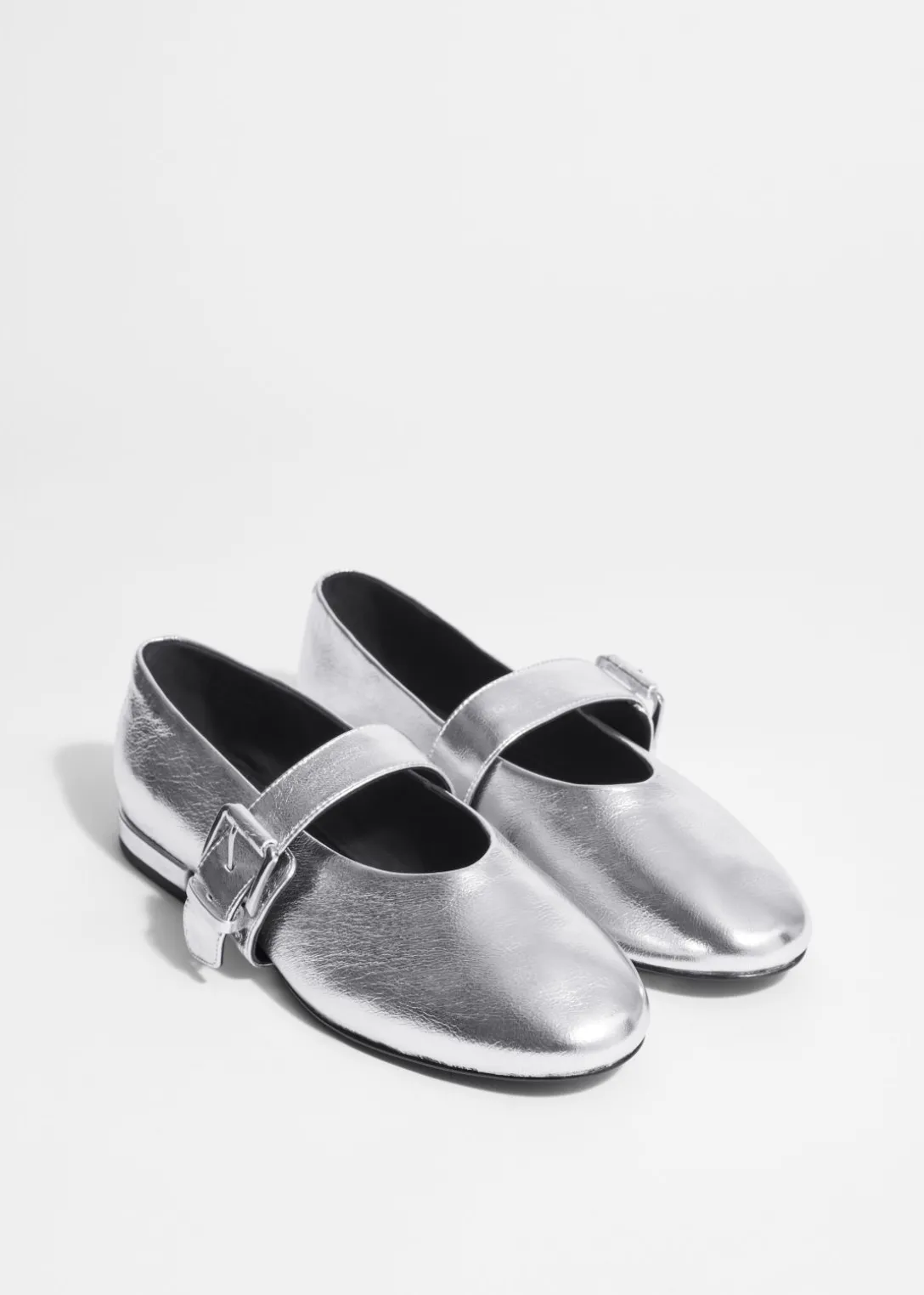 Store & Other Stories Buckled Leather Ballerinas