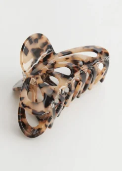 Clearance & Other Stories Butterfly Claw Clip Beige Tortoise