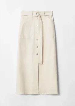 Best Sale & Other Stories Buttoned Denim Midi Skirt Cream