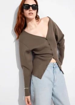 Hot & Other Stories Buttoned Knit Cardigan Mole