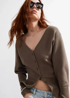 Hot & Other Stories Buttoned Knit Cardigan Mole