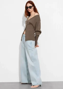 Hot & Other Stories Buttoned Knit Cardigan Mole
