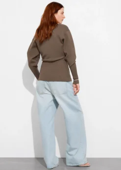 Hot & Other Stories Buttoned Knit Cardigan Mole