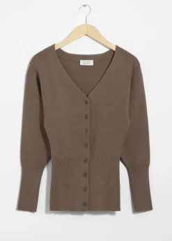 Hot & Other Stories Buttoned Knit Cardigan Mole