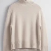 Online & Other Stories Cashmere-Blend Mock Neck Sweater Beige