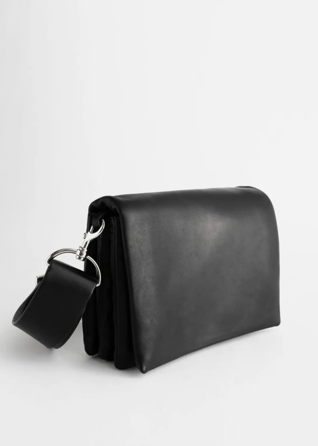 Store & Other Stories Chrome Free Leather Crossbody Bag Black