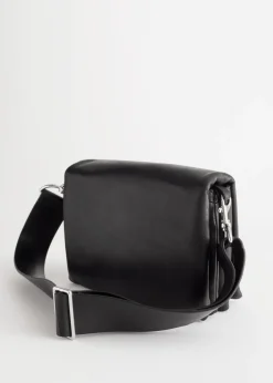 Store & Other Stories Chrome Free Leather Crossbody Bag Black