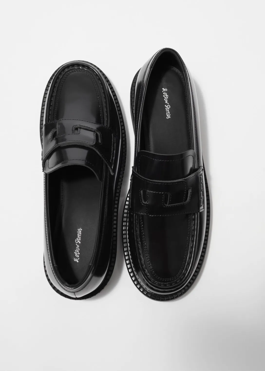 Online & Other Stories Chunky Leather Loafers Black