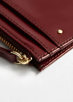 Clearance & Other Stories Classic Leather Cardholder Burgundy
