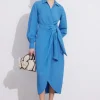 New & Other Stories Collared Wrap Midi Dress