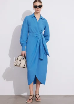 New & Other Stories Collared Wrap Midi Dress