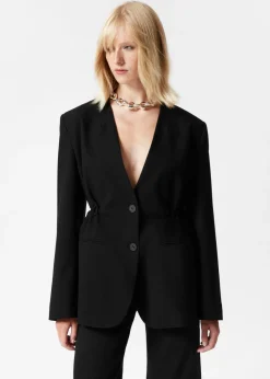 Sale & Other Stories Collarless Blazer Black