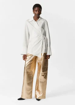 Discount & Other Stories Cotton Wrap Shirt White