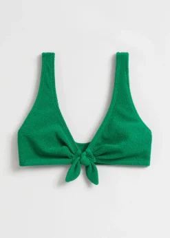 Discount & Other Stories Crepe Knot Tie Bikini Top