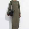 Store & Other Stories Crinkled Midi Dress Khaki