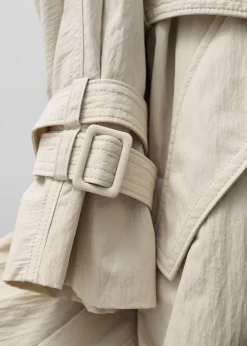 Outlet & Other Stories Crinkle-Effect Trench Coat Beige